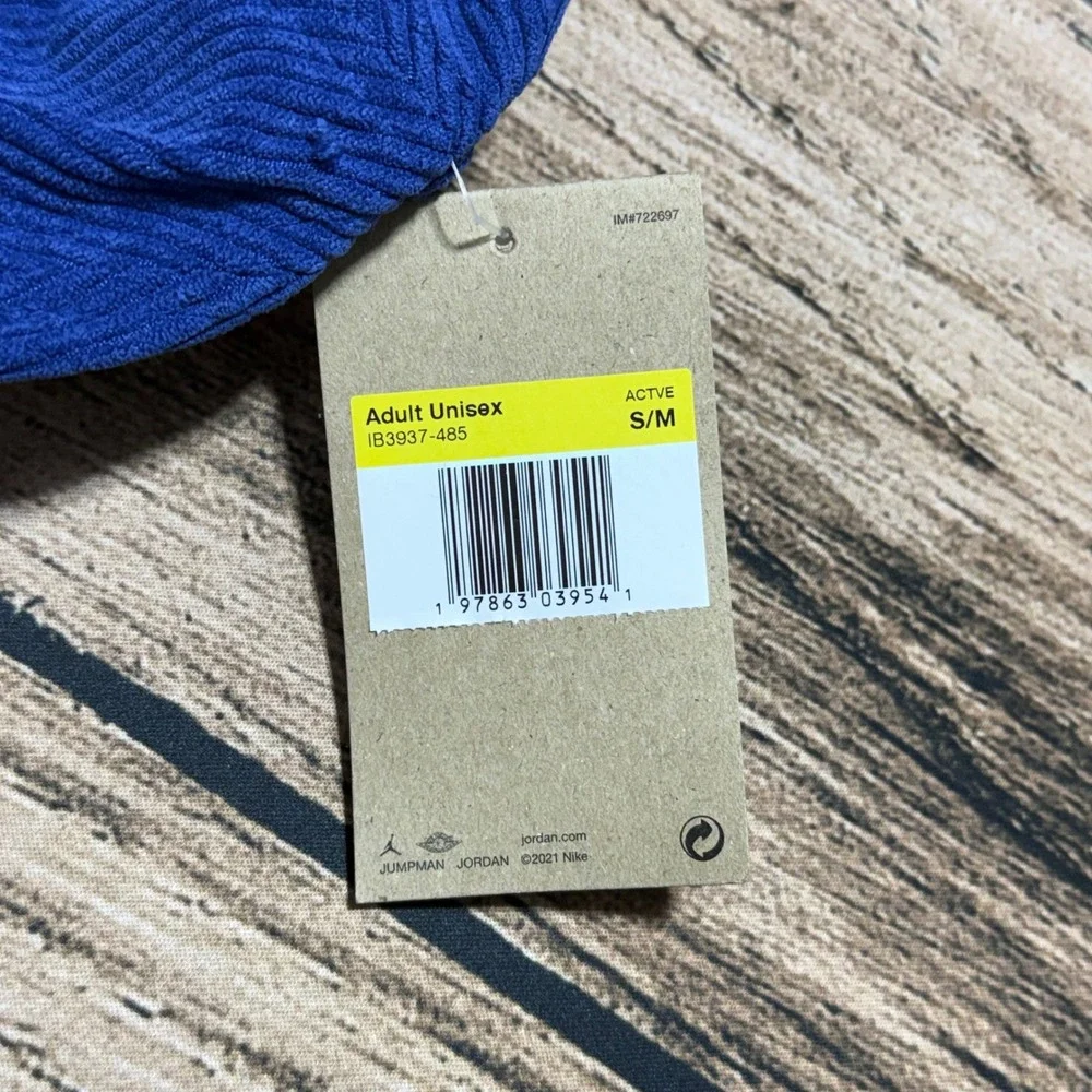 Nike Air Jordan Hat S/M Blue Corduroy Basketball Wings Strapback IB3937-485 NEW